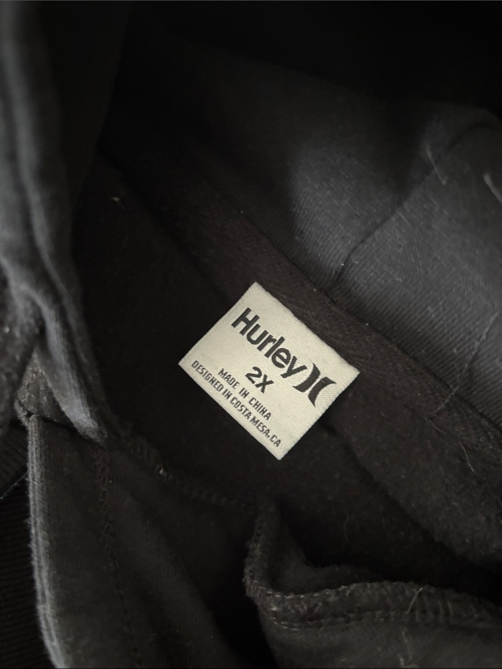 Hurley Black Hoodie with Pink & Green Floral Logo - Picture 5 of 5